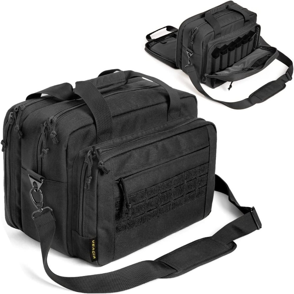 Gun Bag Range Bag Pistol Case Case Magazine Lockable Double Layer, Nylon Fabric